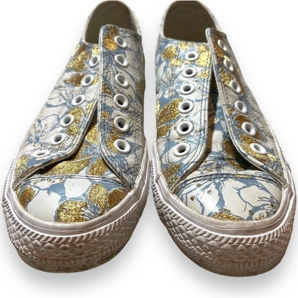 Converse Pat Bo Gilded Sneakers Size 7 NO LACES